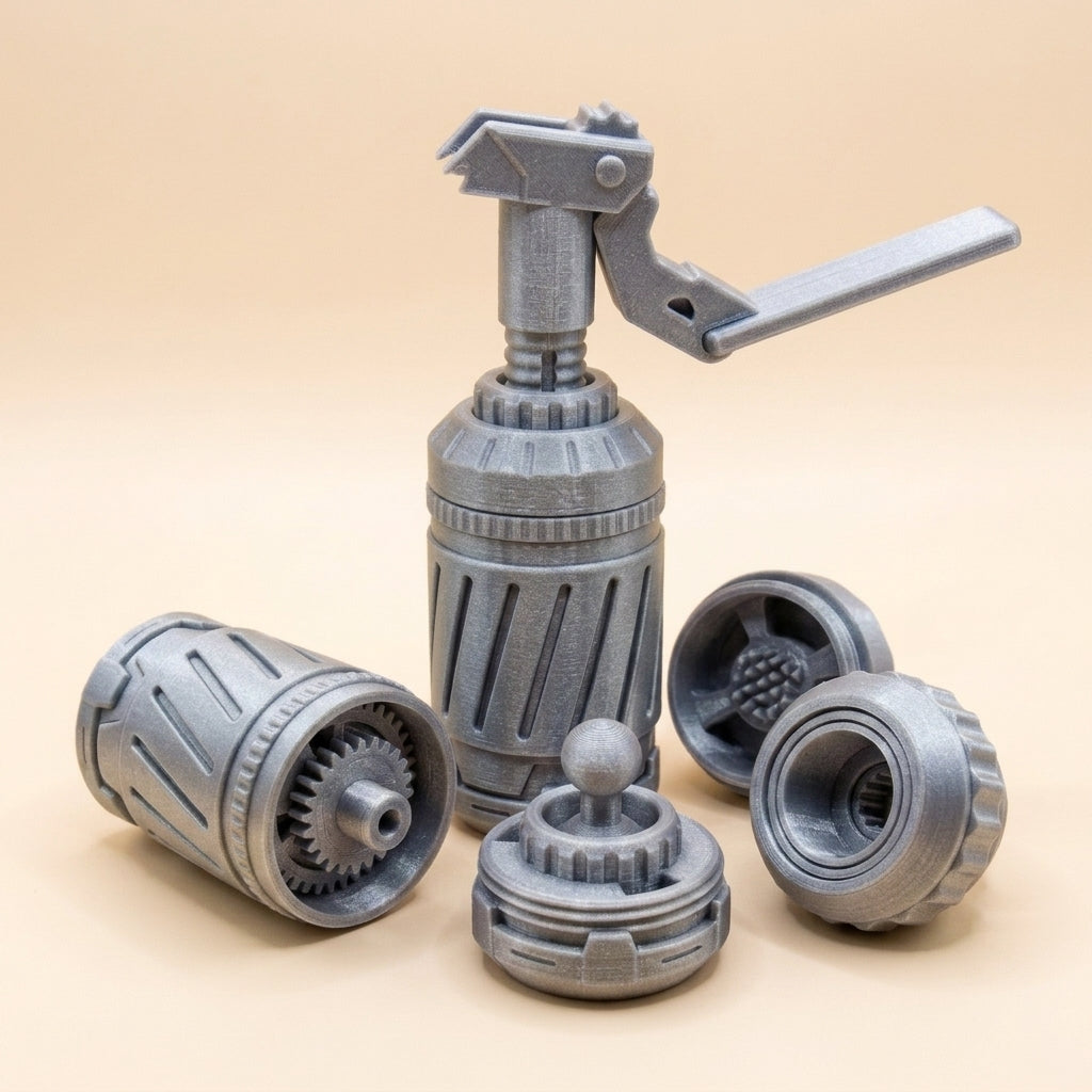 7-in-1 Fidget Grenade β Metallic Silver packshot