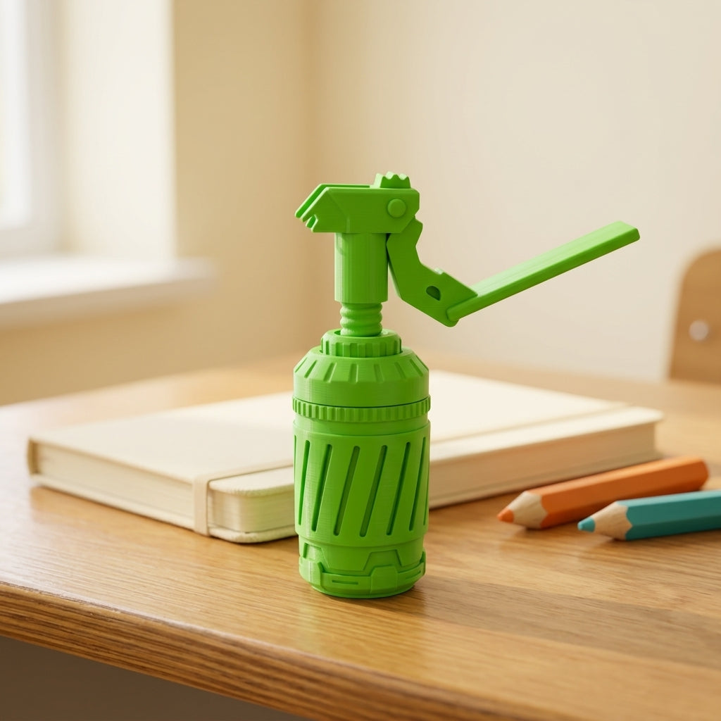 7-in-1 Fidget Grenade — Slime Green desk