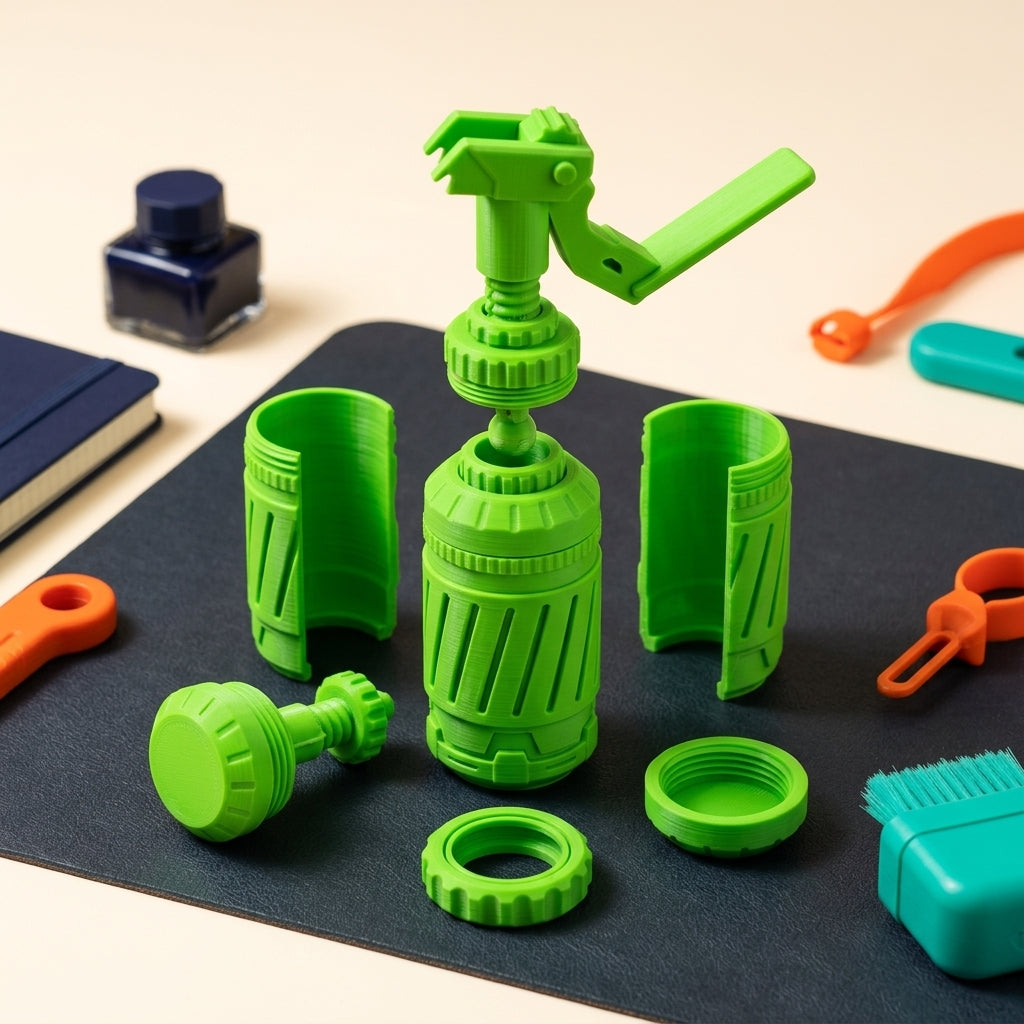 7-in-1 Fidget Grenade — Slime Green play