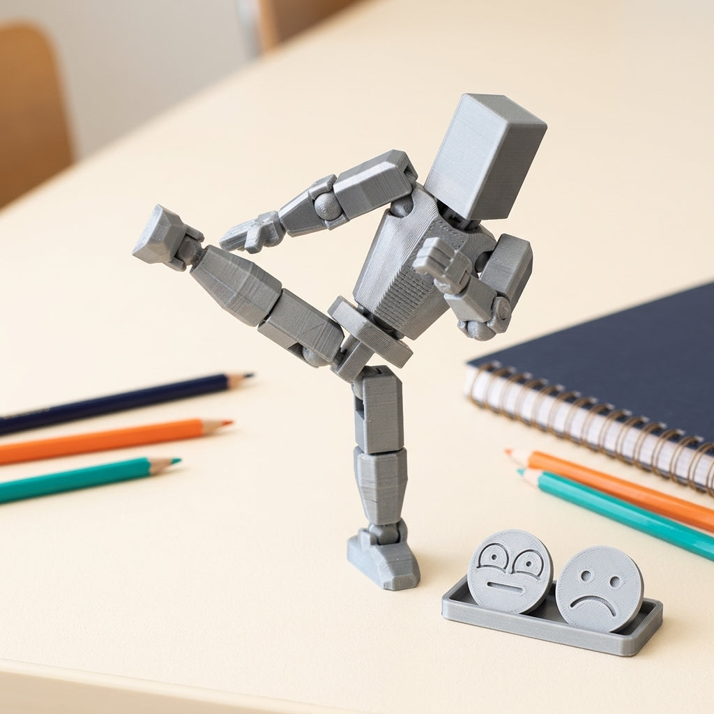 Action Figure — Metallic Silver desk