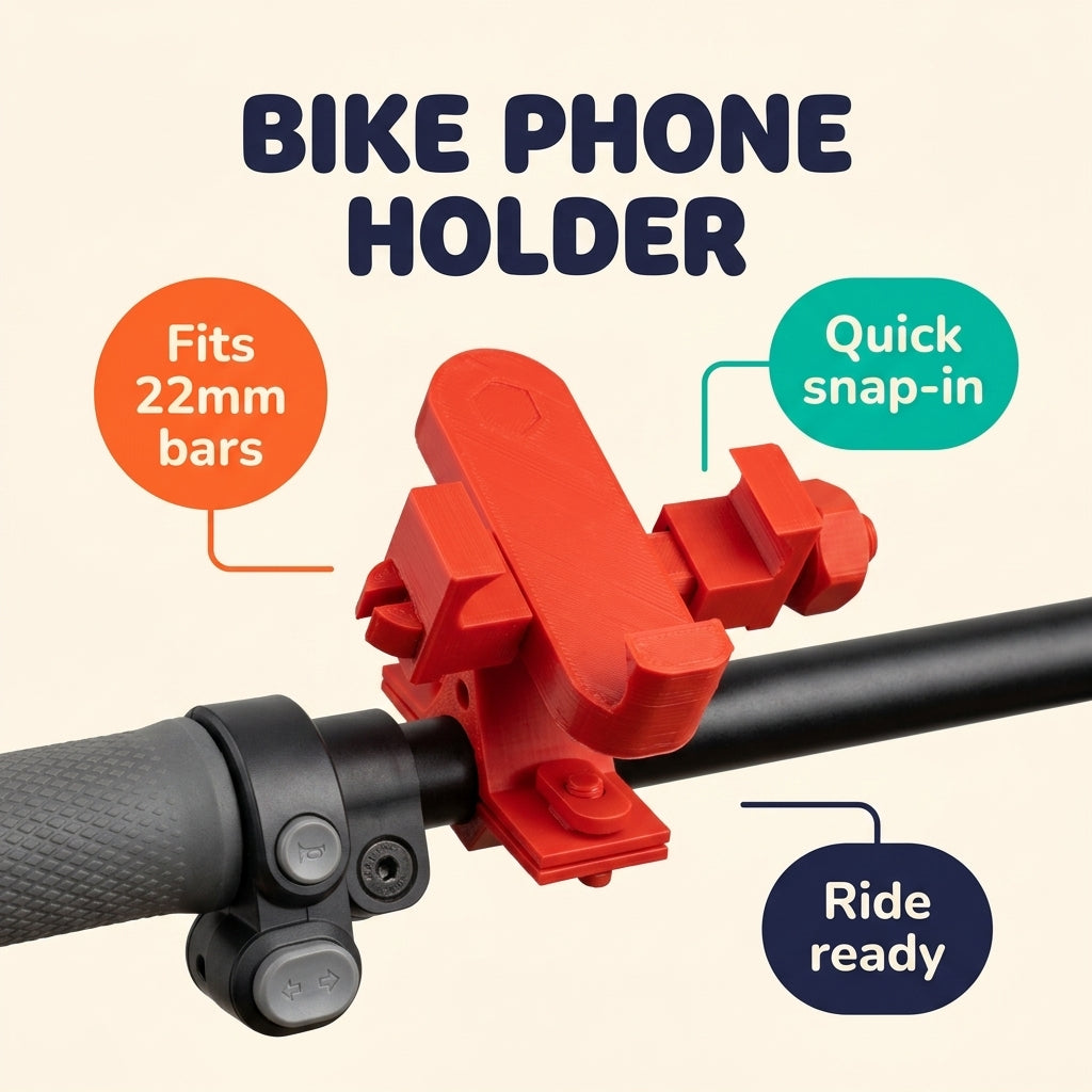 Bike Phone Holder — Rocket Red infographic