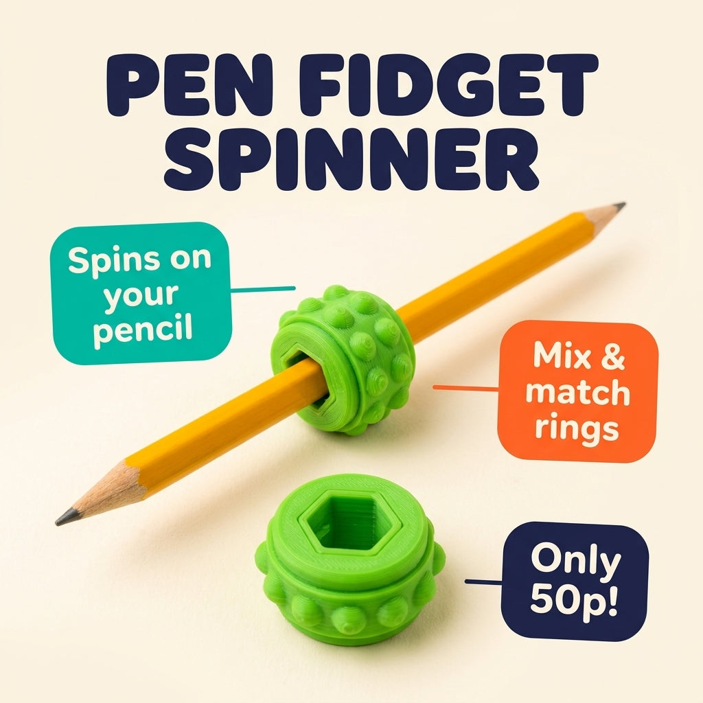 Pen Fidget Spinner — Slime Green infographic