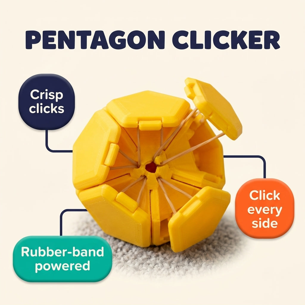 Pentagon Clicker — Sunny Yellow infographic