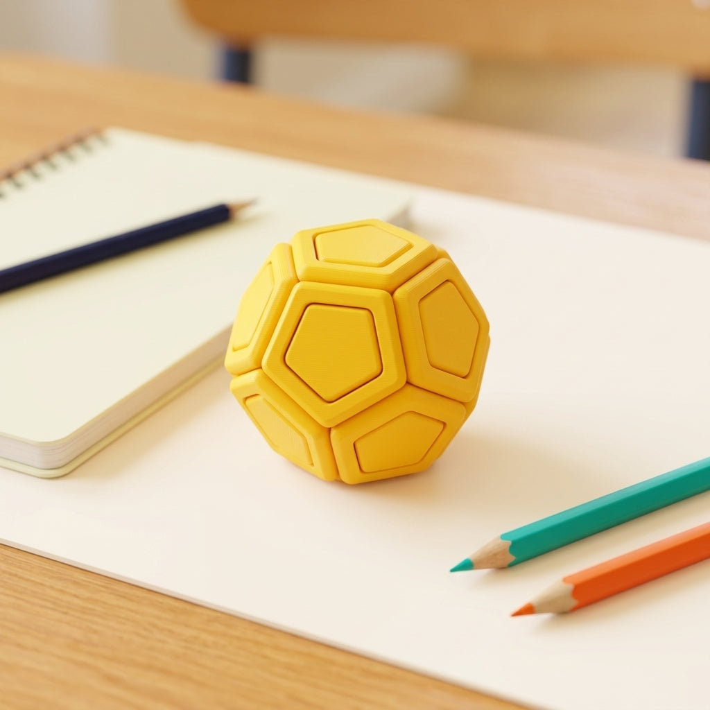 Pentagon Clicker — Sunny Yellow desk